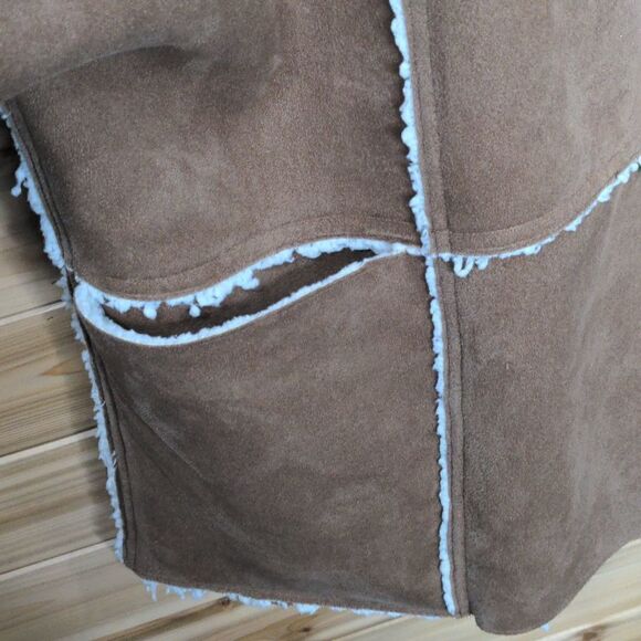 Chico's Jacket Women's S/M Tan Faux Suede Sherpa Logan Jacket 0/1 - Picture 5 of 12